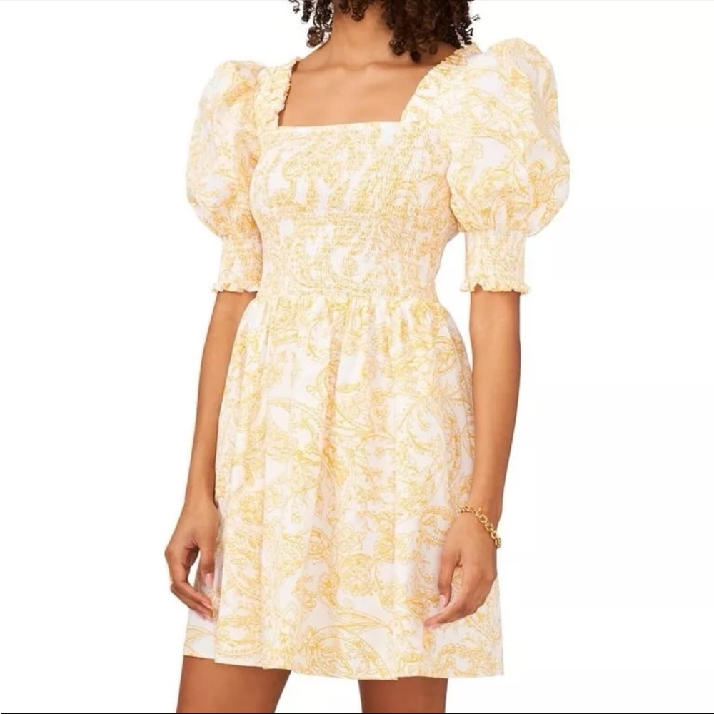 Elegant Yellow Floral Dress